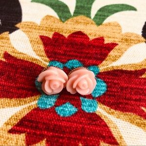 Peach Rose Earrings